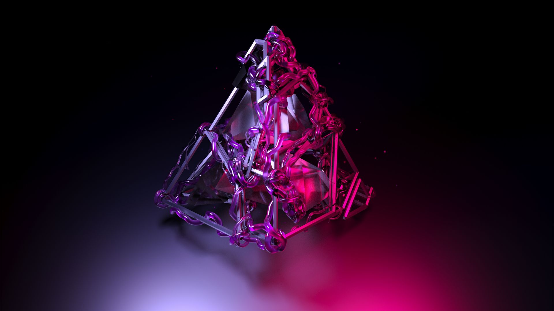 pyramid, 3D, violet, HD (horizontal)