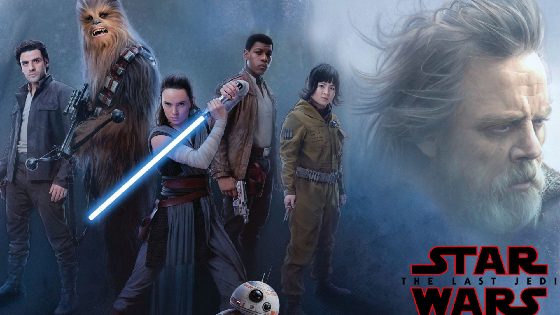 Star Wars: The Last Jedi, Daisy Ridley, John Boyega, poster, 4k (horizontal)