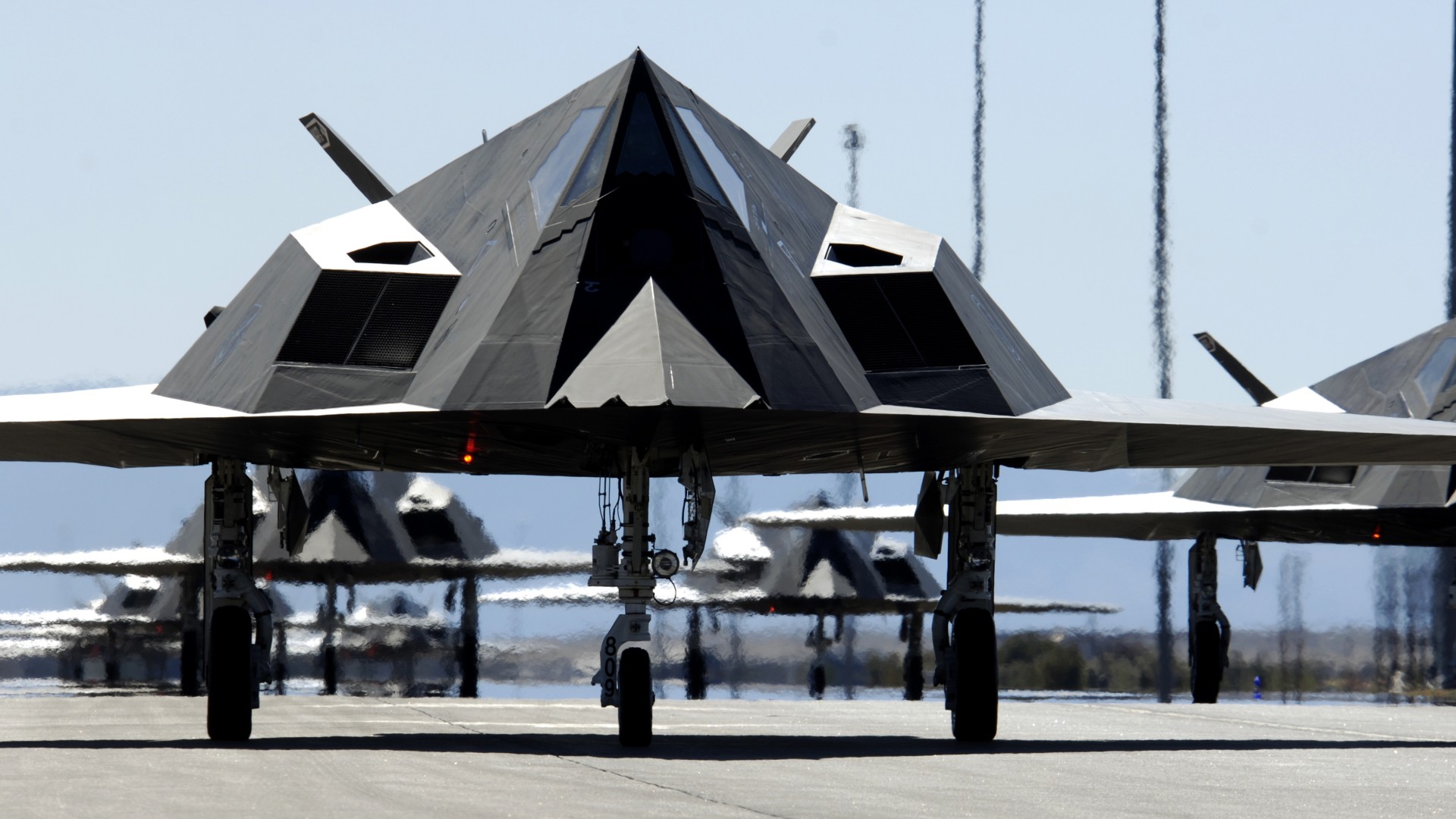 Nighthawk, Lockheed, F-117, stealth, attack aircraft, U.S. Air Force, stealth technology, runway (horizontal)