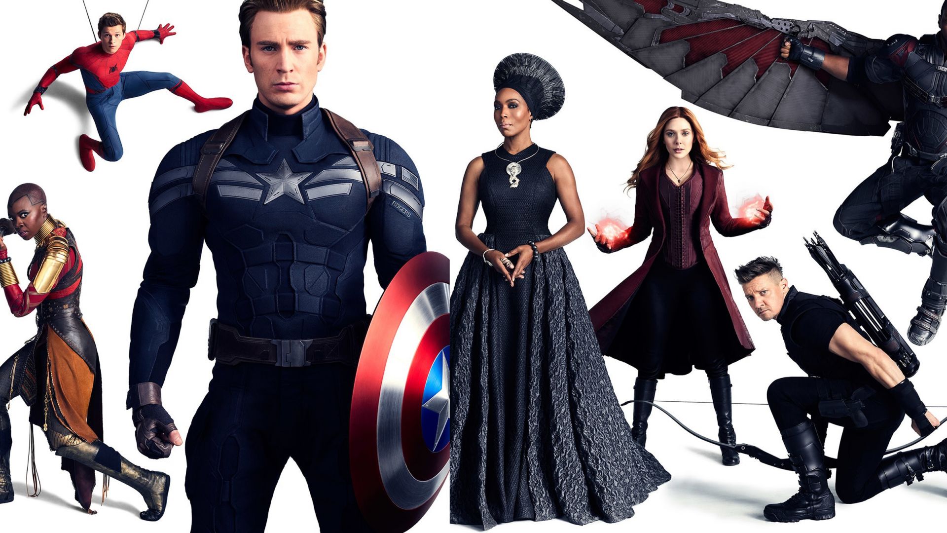 Avengers: Infinity War, Captain America, Spiderman, Hawkeye, Wanda Maximoff, Elizabeth Olsen, Tom Holland, 4k (horizontal)