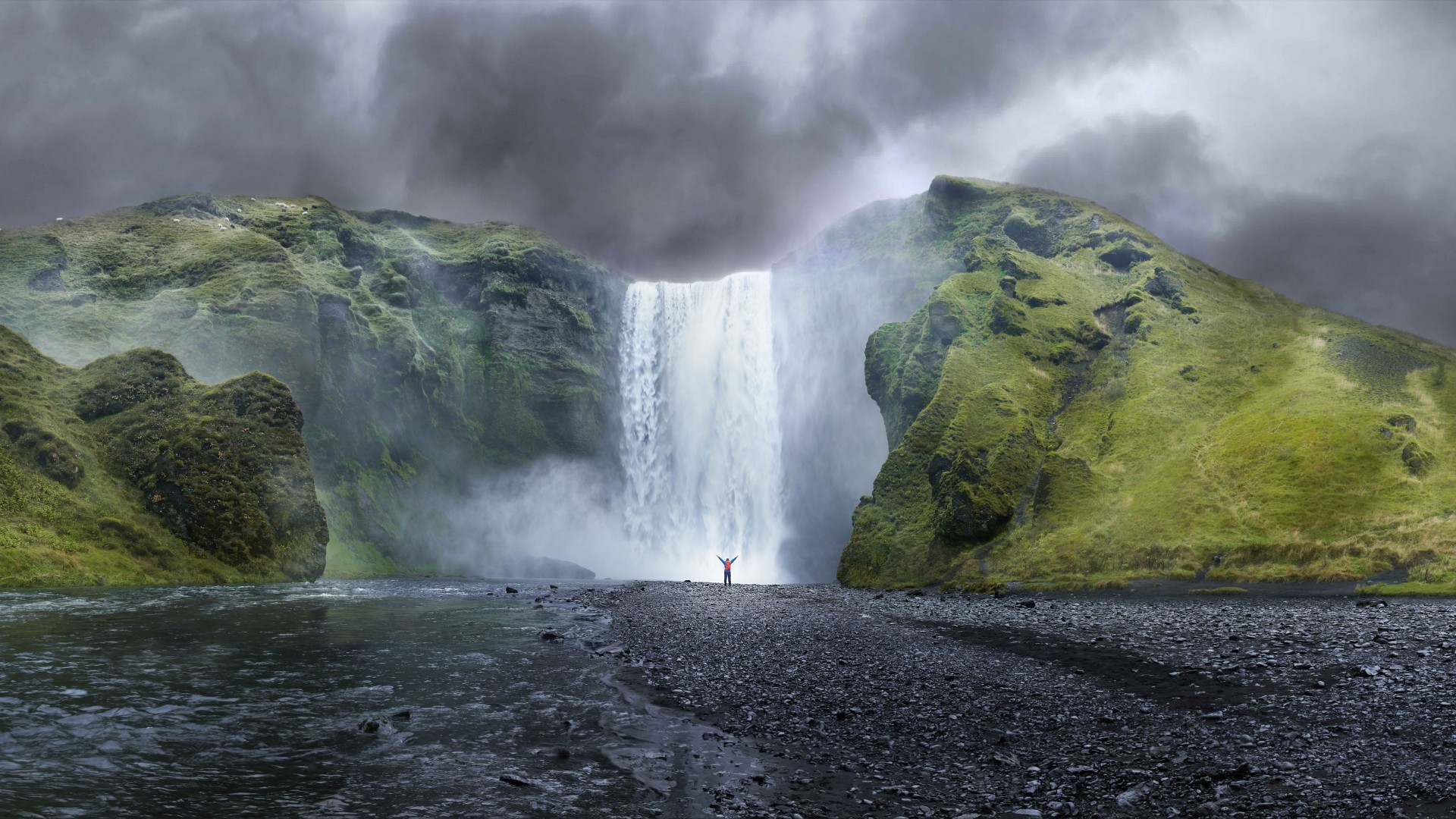 Iceland, 5k, 4k wallpaper, OSX, forest, apple, waterfall (horizontal)