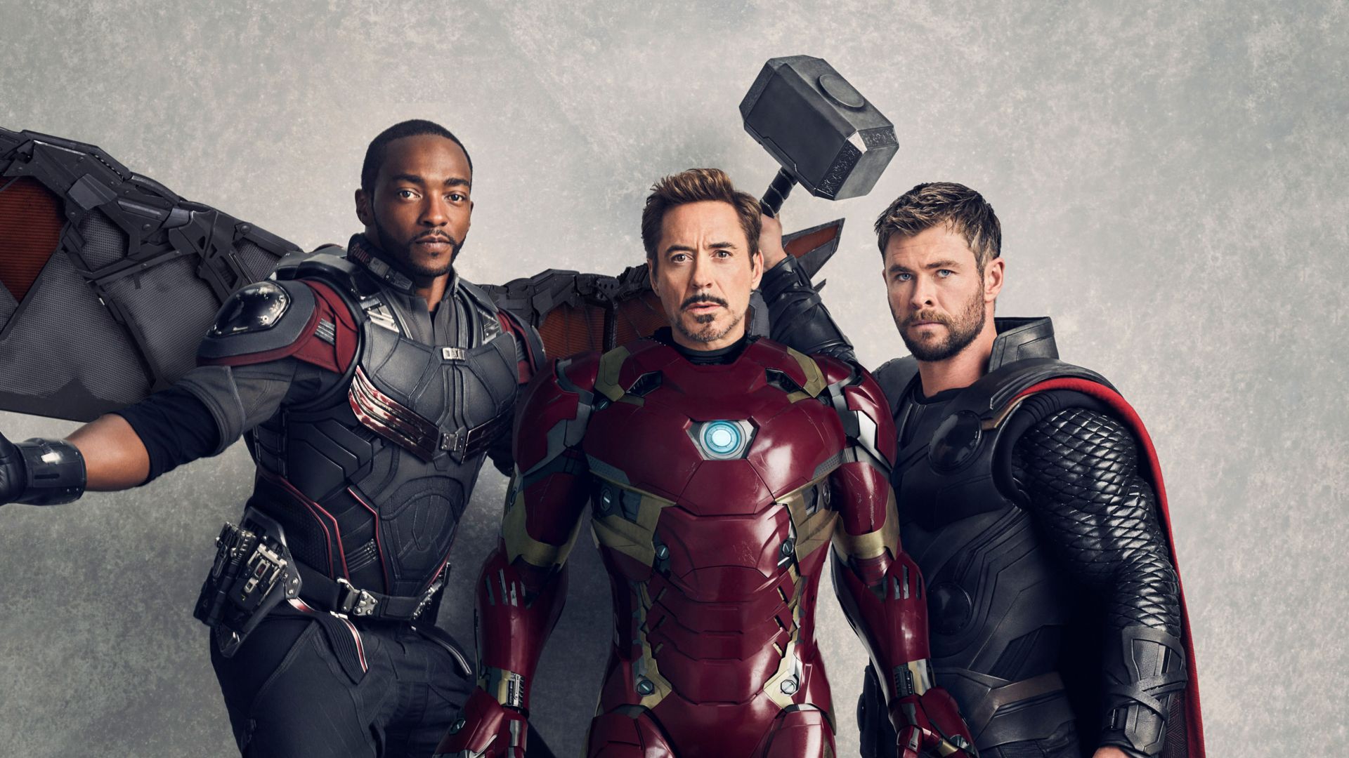 Avengers: Infinity War, Falcon, Iron Man, Thor, Anthony Mackie, Robert Downey Jr., Chris Hemsworth, 5k (horizontal)