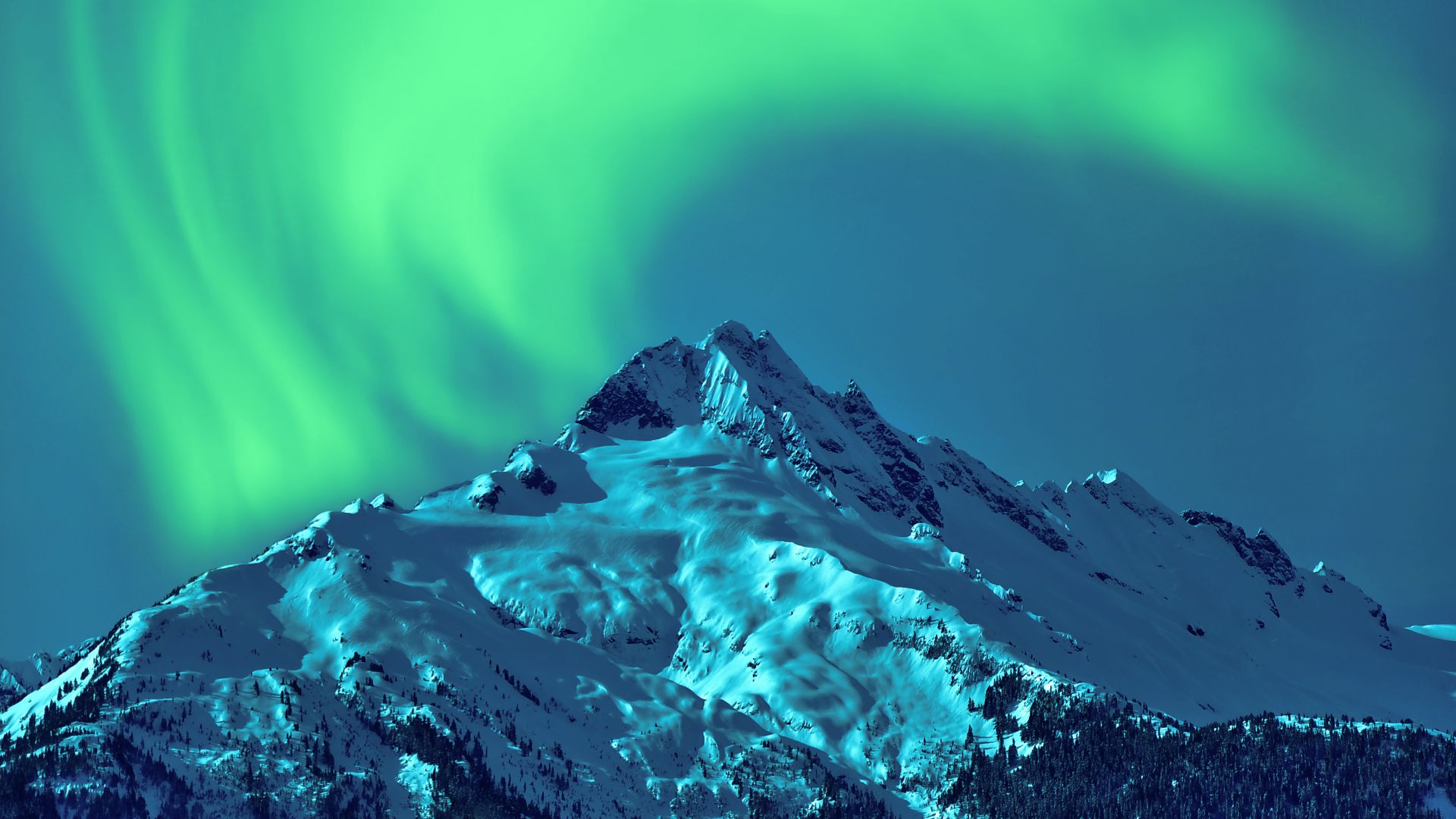 Aurora Borealis, sky, winter, mountains, 5k (horizontal)