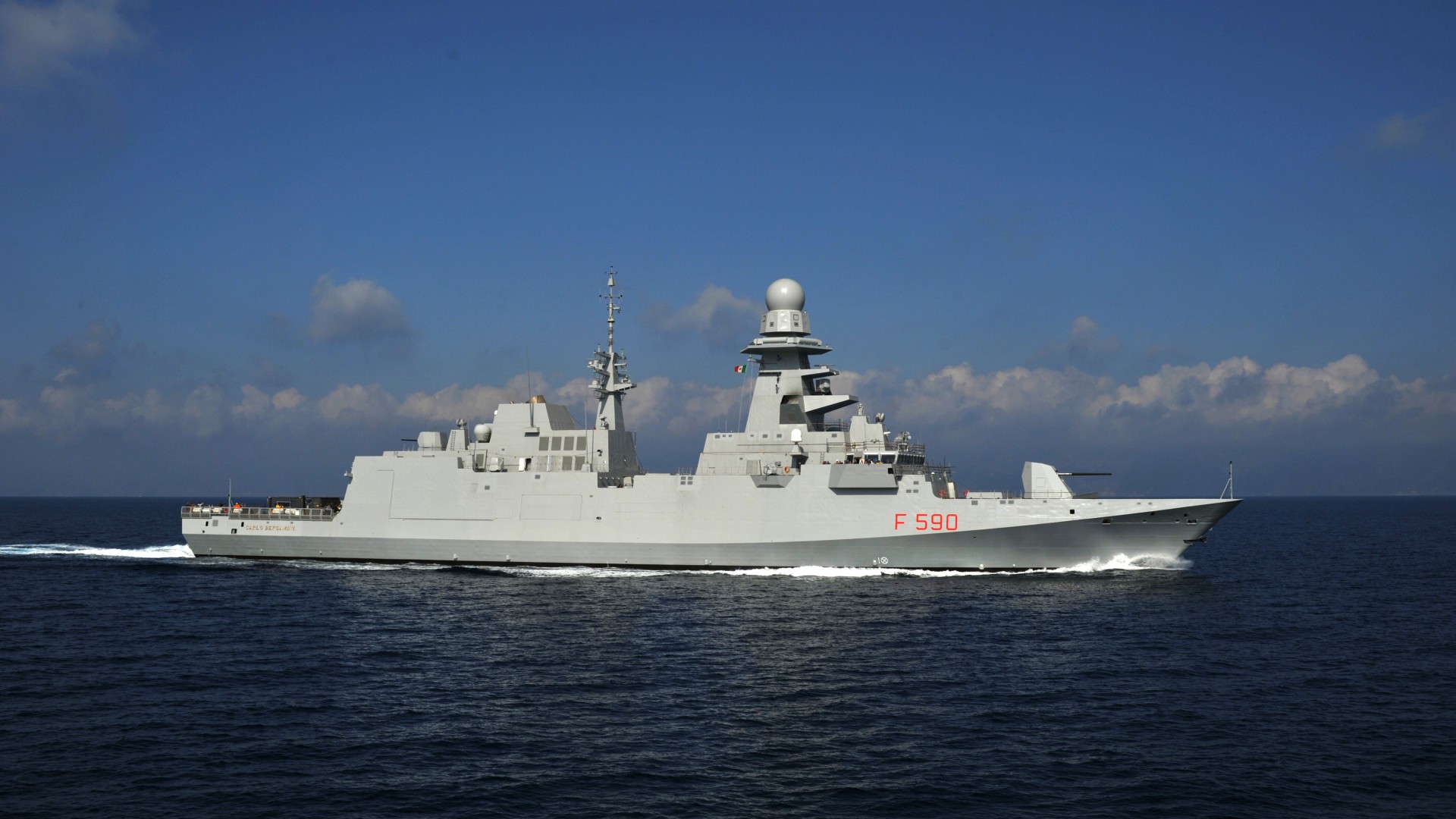 Carlo Bergamini, frigate, warship, Italian Navy, FREMM, F 590, Italy (horizontal)