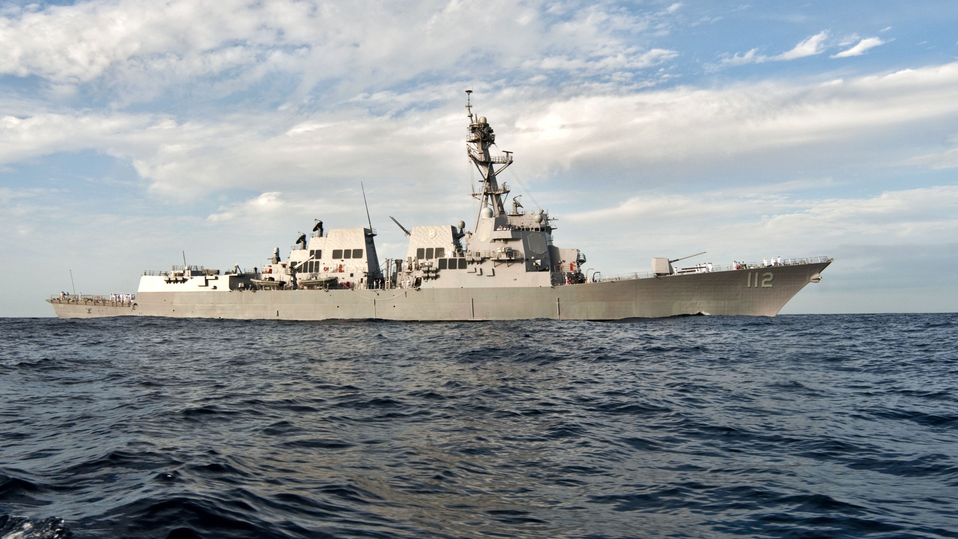 USS Arleigh Burke, DDG-51, lead ship, Arleigh Burke-class, destroyer, warship, U.S. Navy, sea (horizontal)