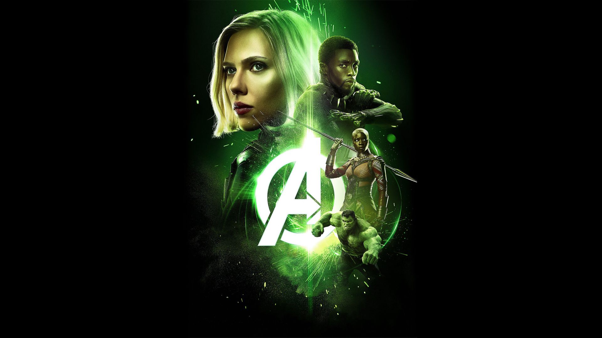 Avengers: Infinity War, Black Widow, Scarlett Johansson, Black Panther, Chadwick Boseman, poster, 8k (horizontal)