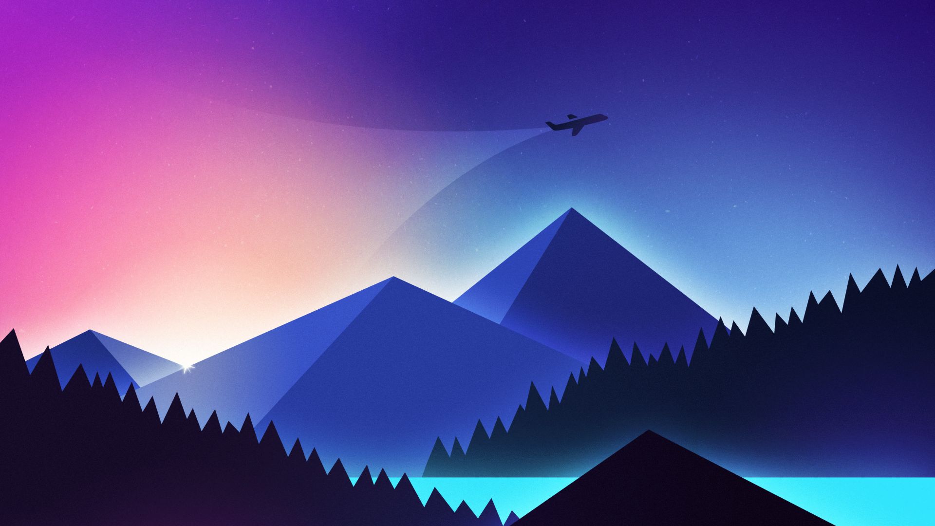 Plane, minimalism, colors, 4K (horizontal)