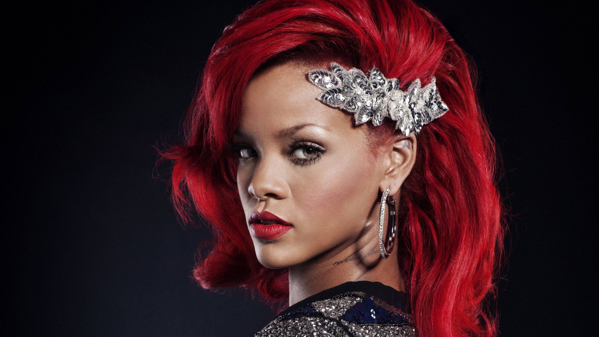 Rihanna, Singer, red, hair, 4K (horizontal)