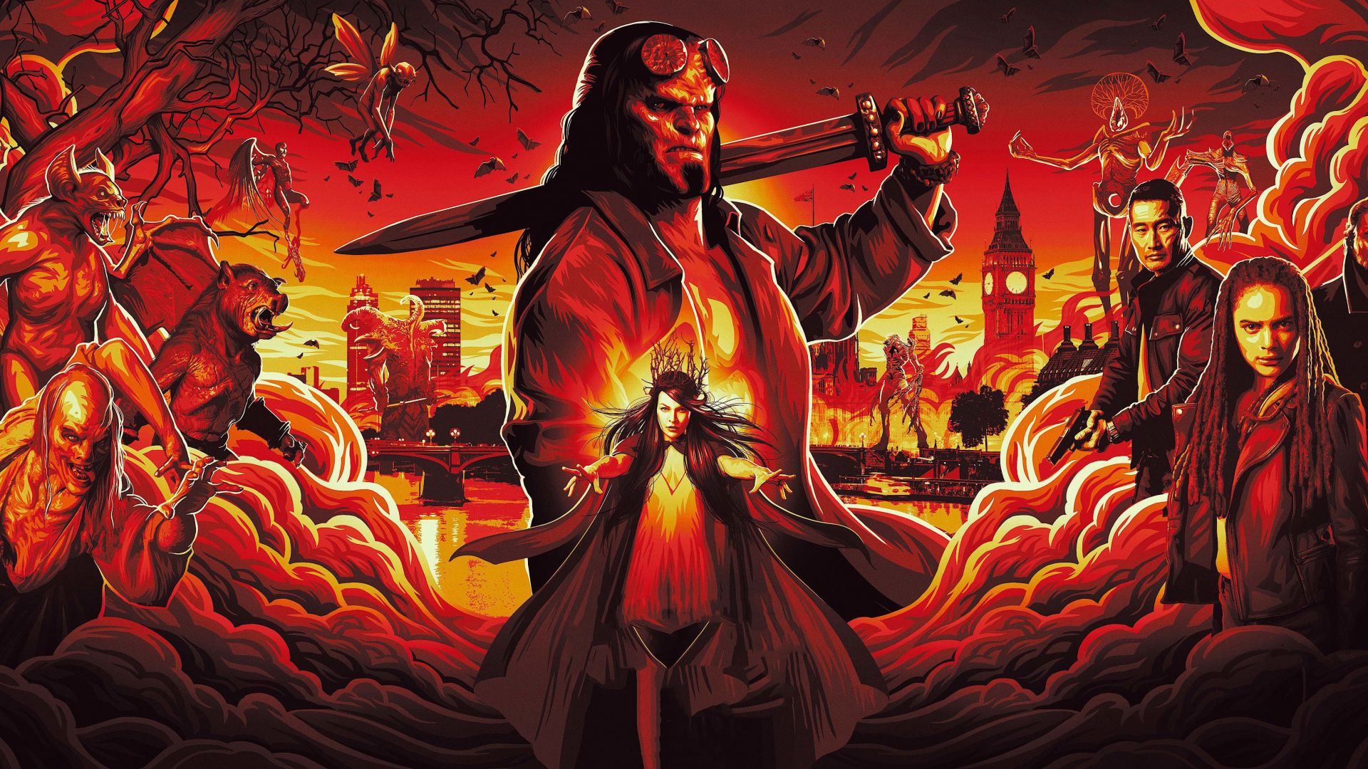Hellboy, David Harbour, poster, 4K (horizontal)