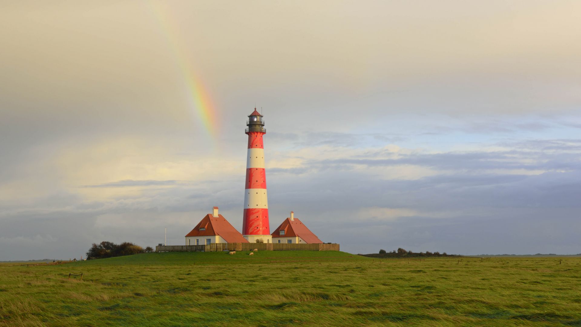 Westerheversand Lighthouse, Westerhever, Schleswig-Holstein, Germany, 4K (horizontal)