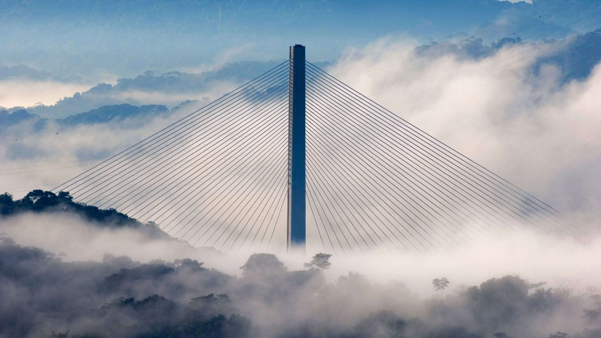 Centennial Bridge, Soberanía National Park, Panama, sky, clouds, 4K (horizontal)