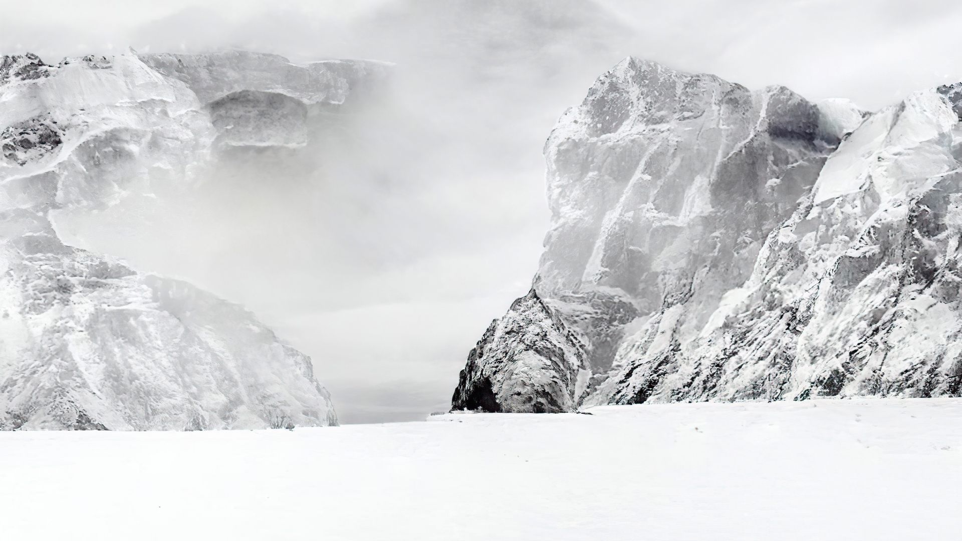 glacier, rock, ice, snow, winter, 4K (horizontal)