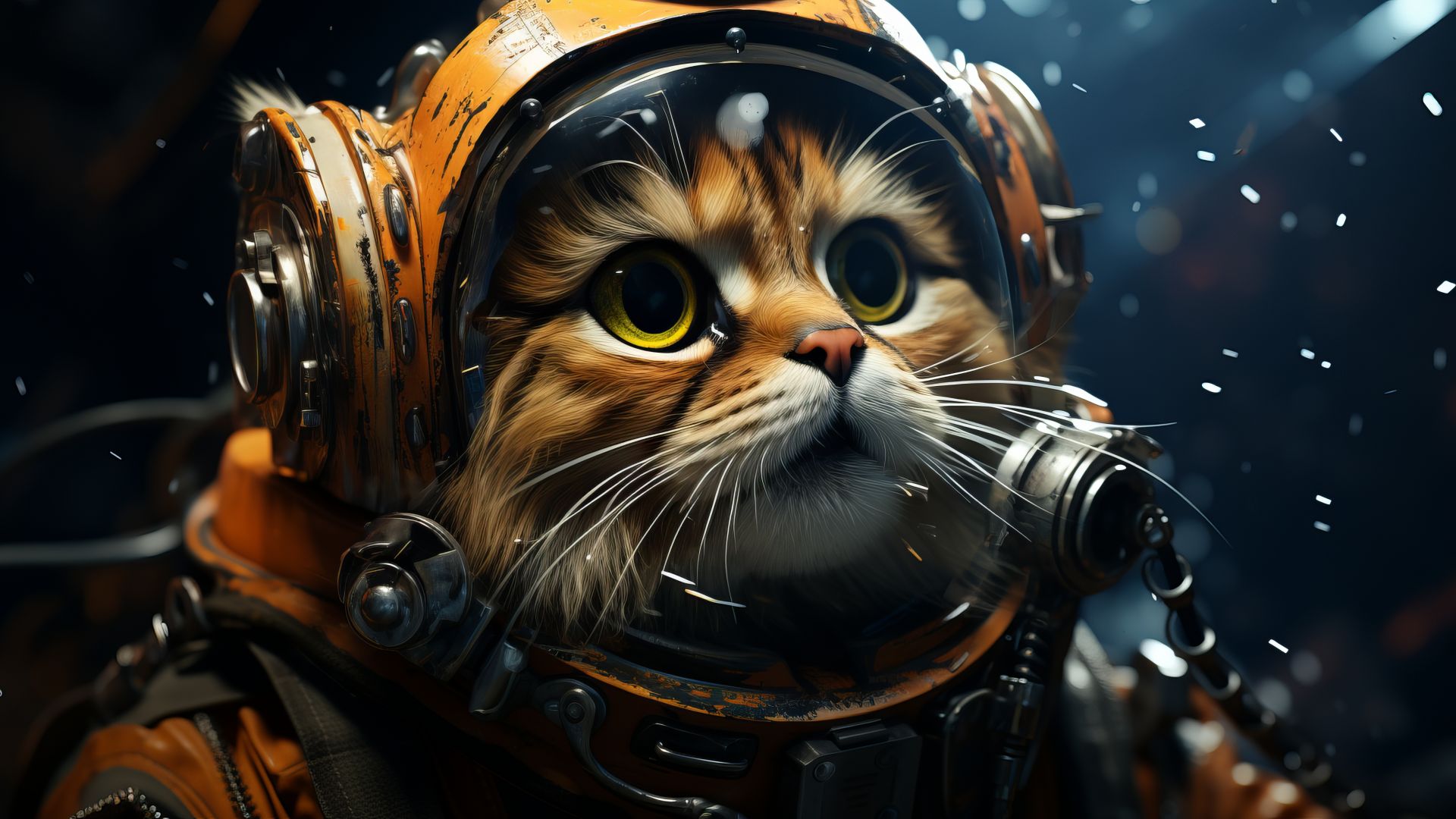cat, space, user avatar, 4k, funny animals (horizontal)