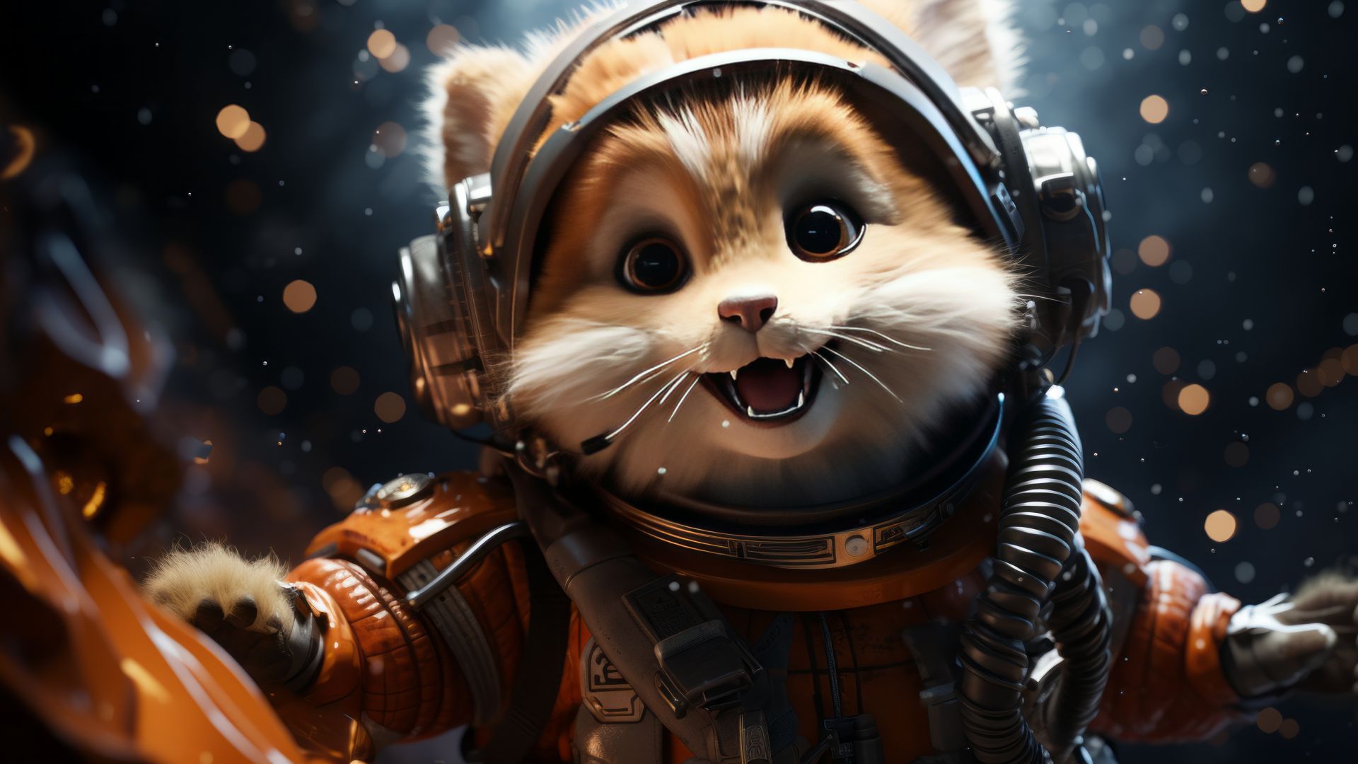 fox, space, user avatar, 4k, funny animals (horizontal)