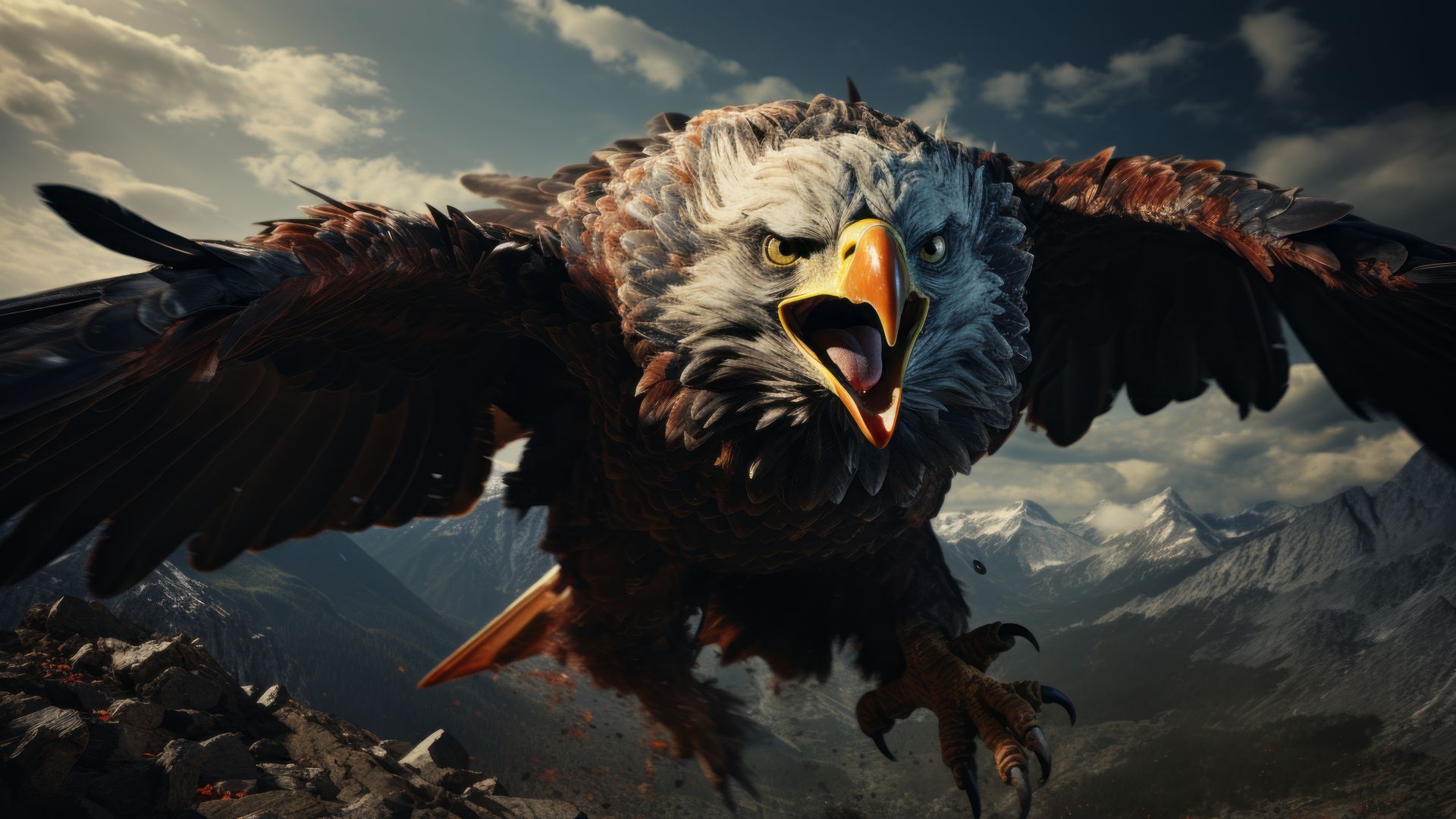 eagle, flying, user avatar, 4k (horizontal)