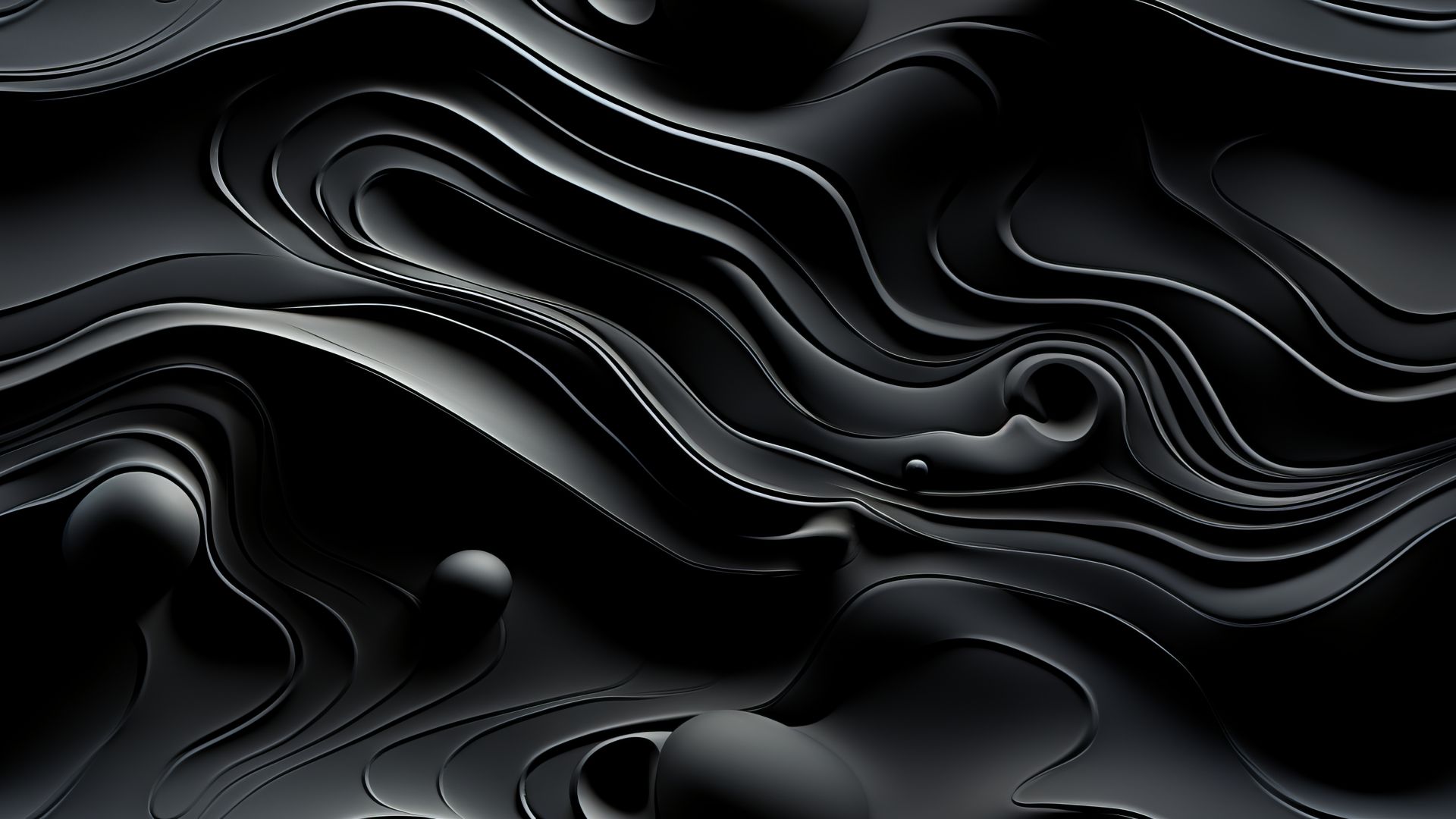 waves, black, iOS 17 (horizontal)