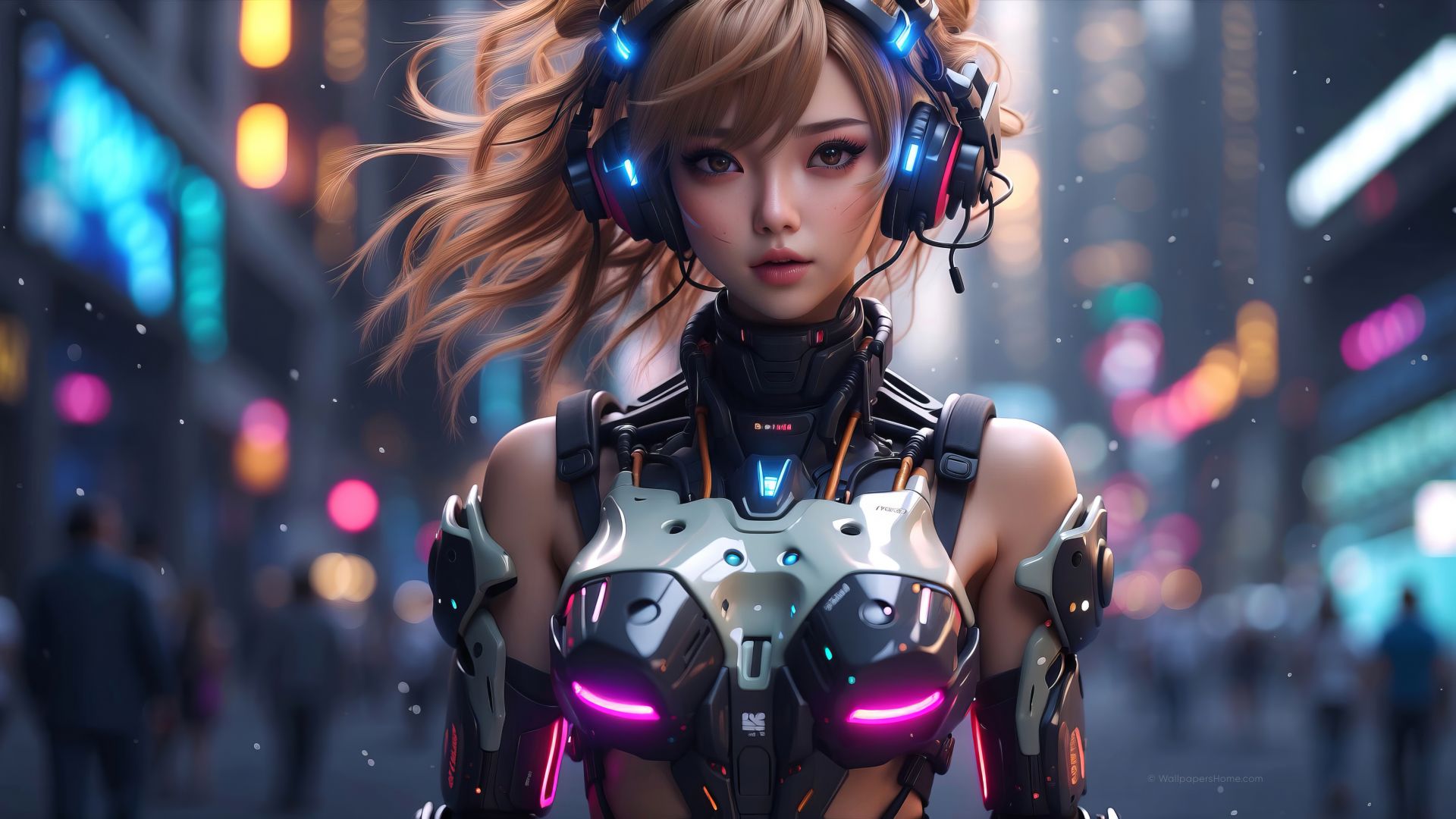 anime girl, cyberpunk (horizontal)