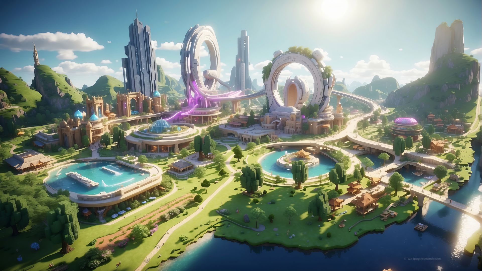 Minecraft 2024, portal, city (horizontal)