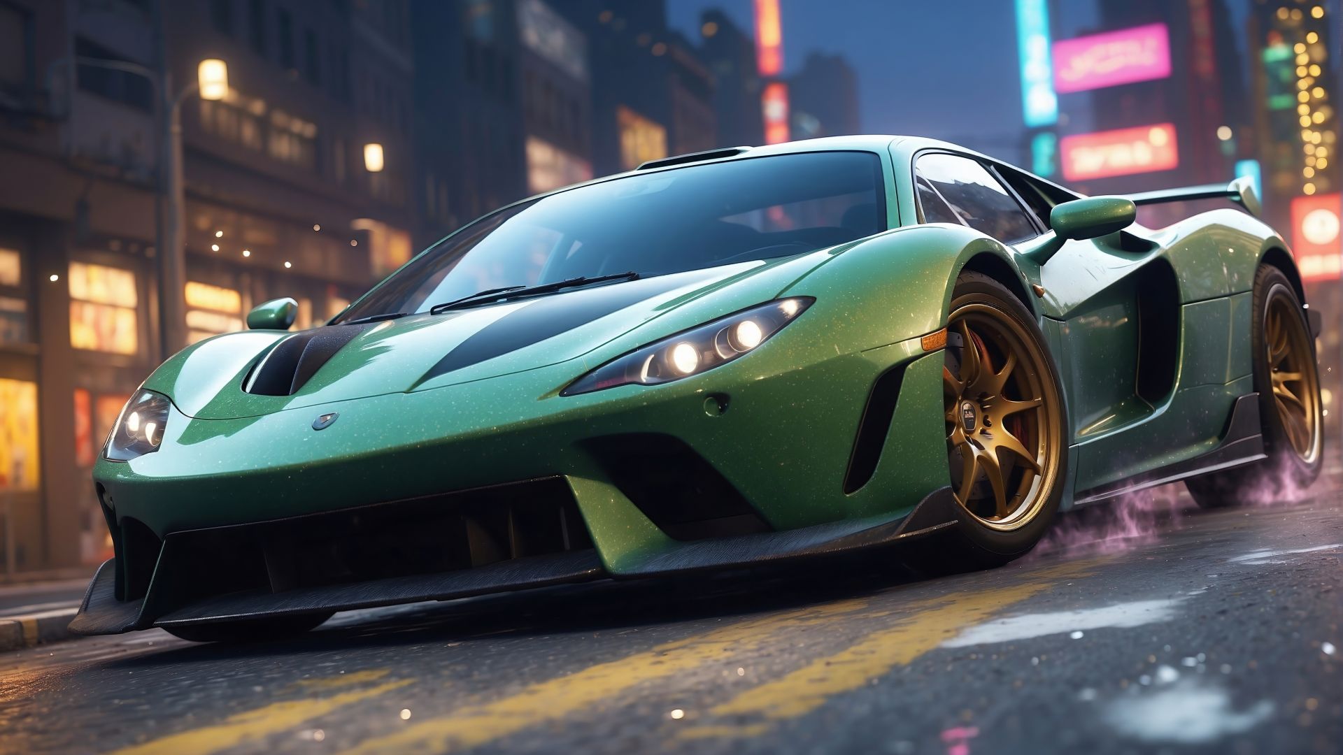 Lamborghini, green (horizontal)