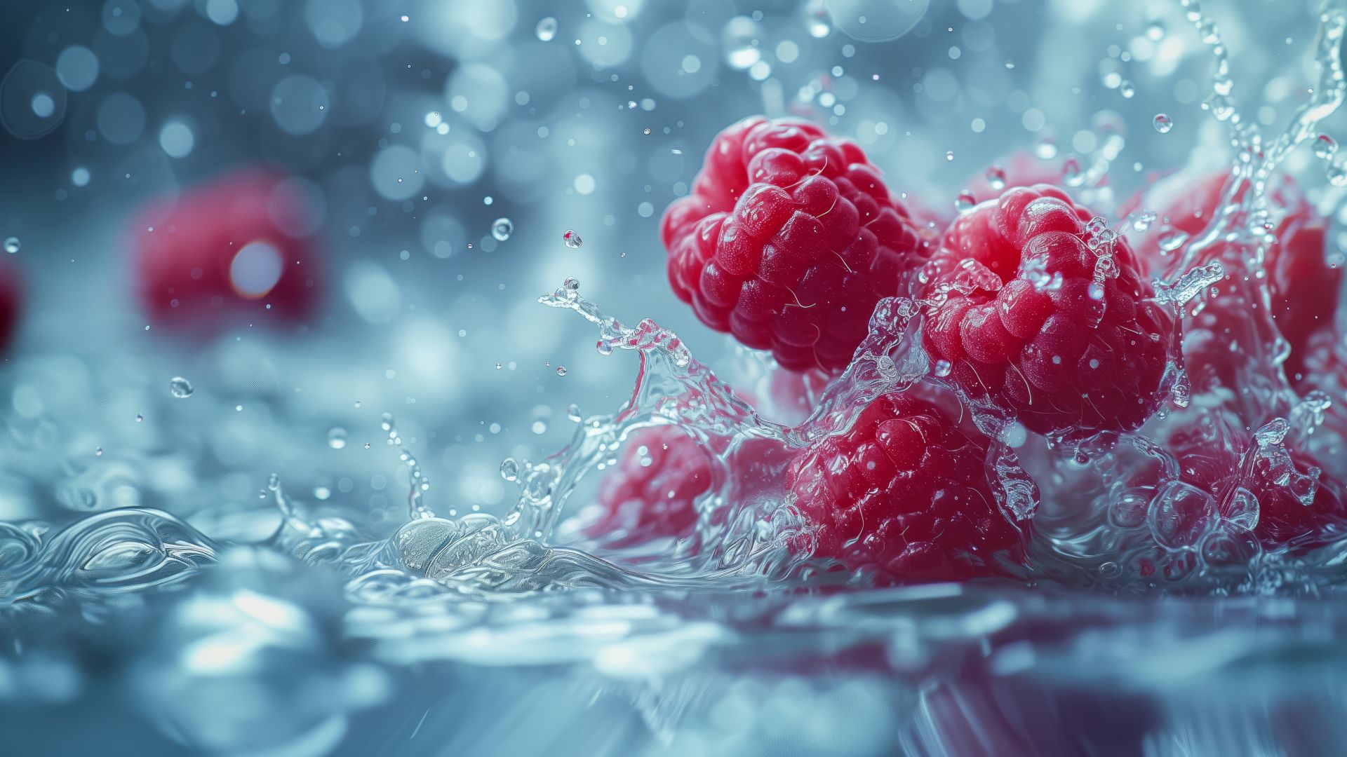 Raspberry, water, red (horizontal)
