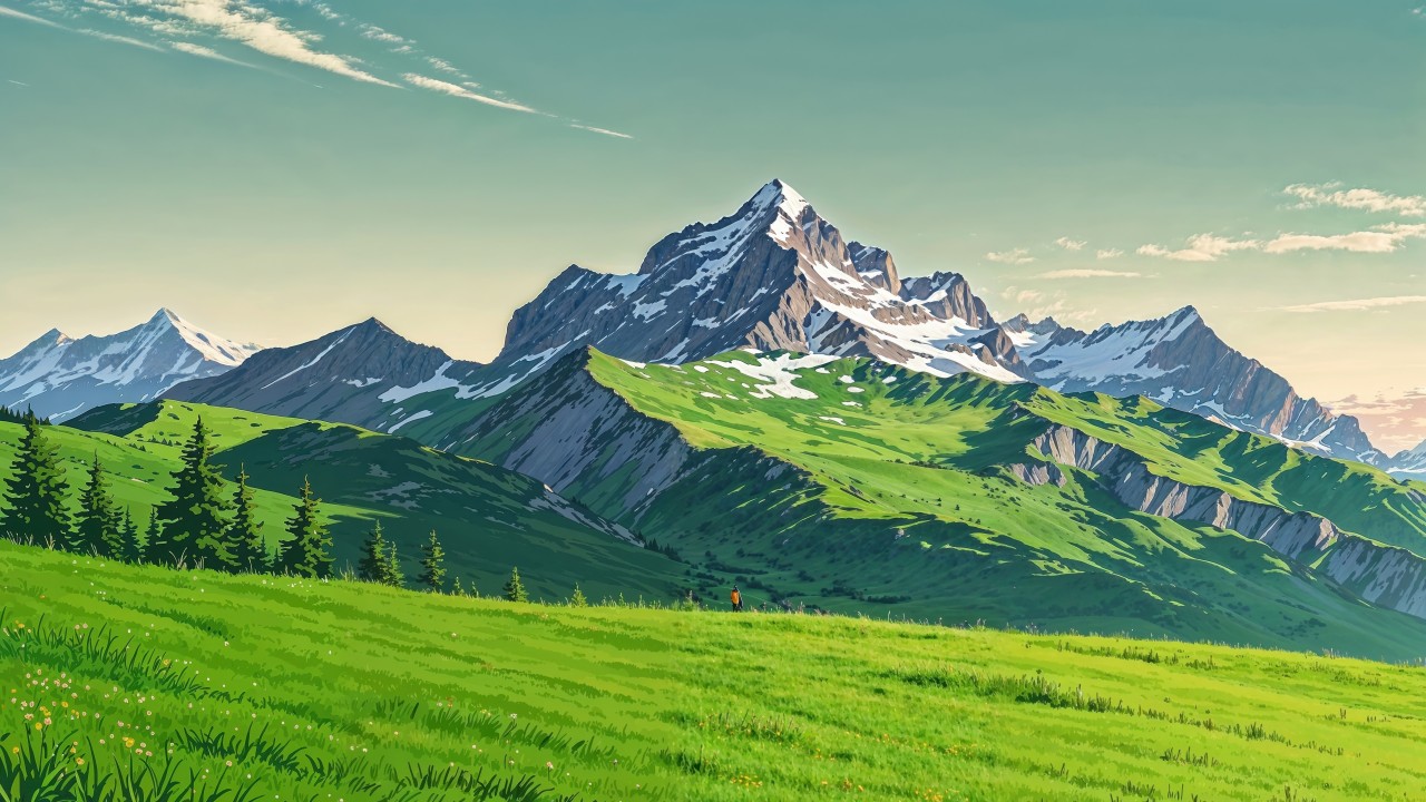 springtime wallpaper, green grass, outdoor activities, background for desktop wallpaper (horizontal)