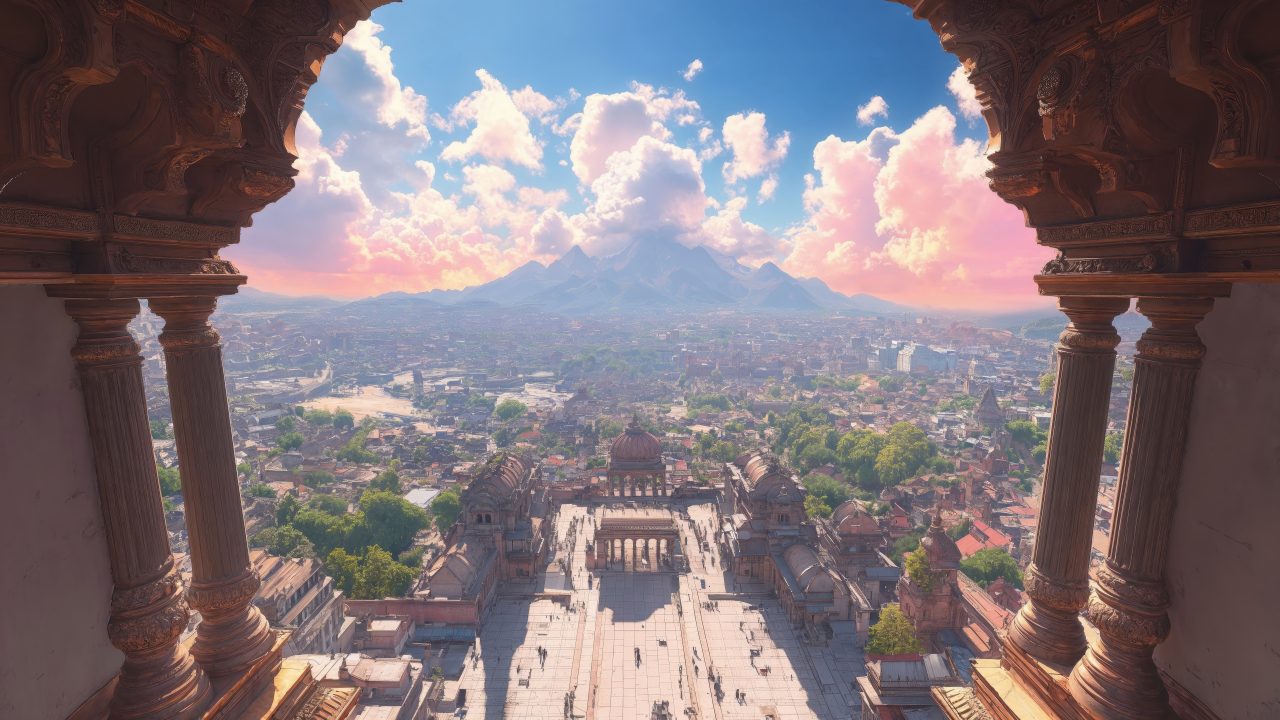 temples wallpaper, ancient, view, background for desktop wallpaper (horizontal)