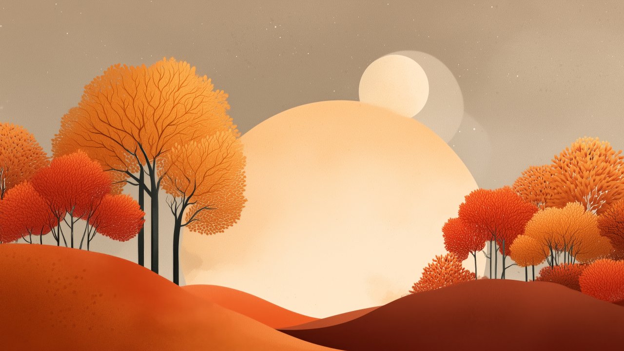 fall weather wallpaper, crisp air, pumpkin spice, background for desktop wallpaper (horizontal)