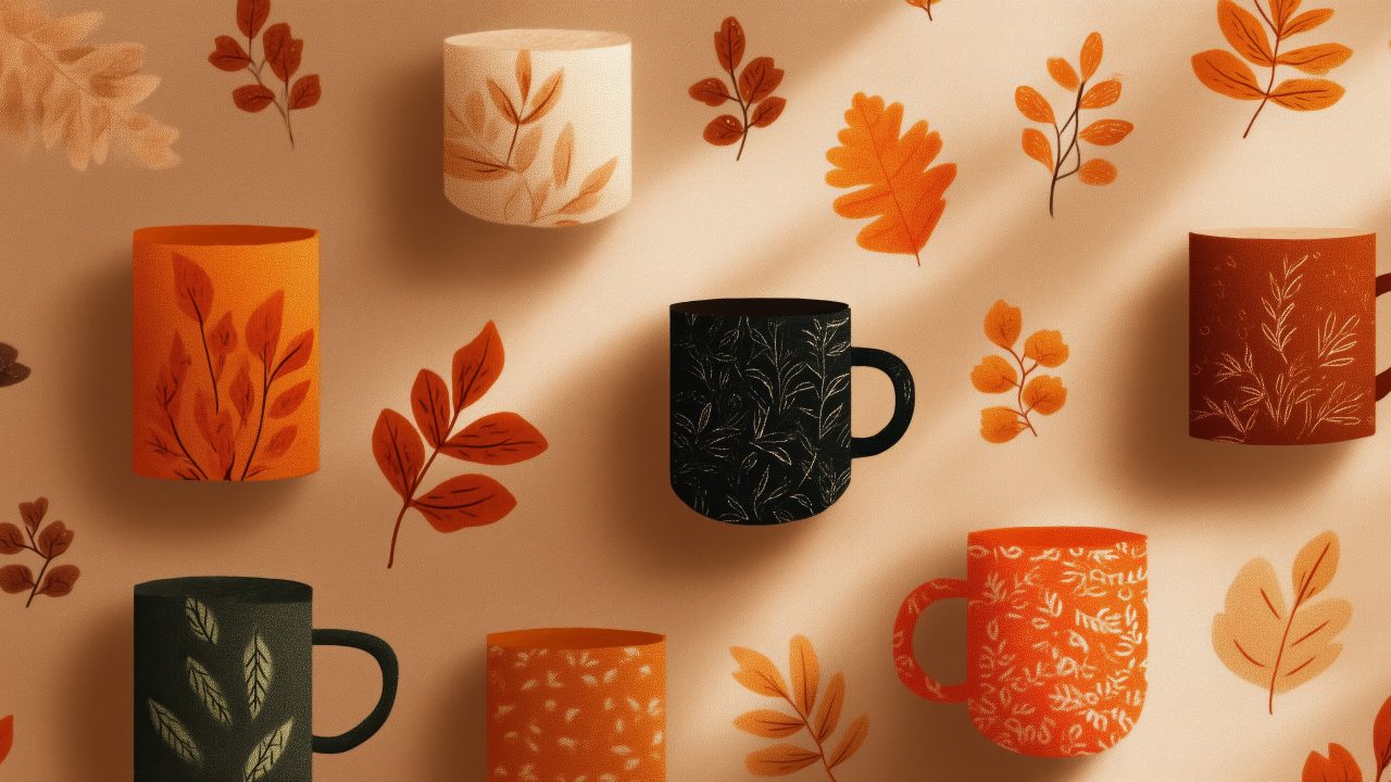 autumn drinks wallpaper, seasonal flavors, fall drink ideas, background for desktop wallpaper (horizontal)