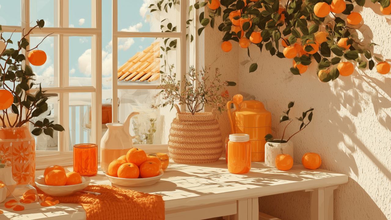 fall decoration wallpaper, harvest decorations, autumn decor, background for desktop wallpaper (horizontal)