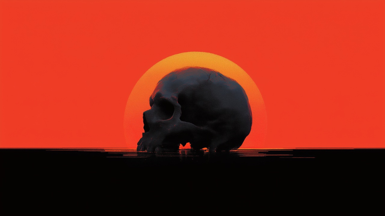 skulls wallpaper, spooky art, skeleton decor, background for desktop wallpaper (horizontal)