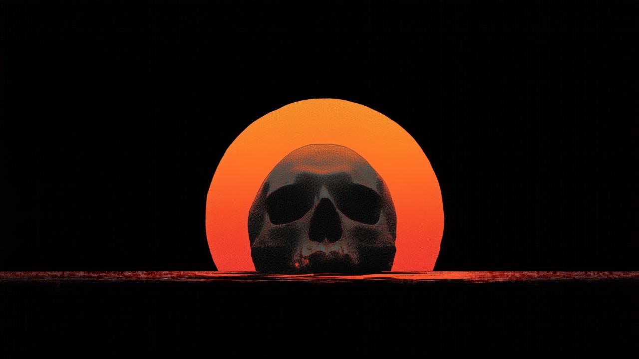 skulls wallpaper, spooky imagery, skull art, background for desktop wallpaper (horizontal)