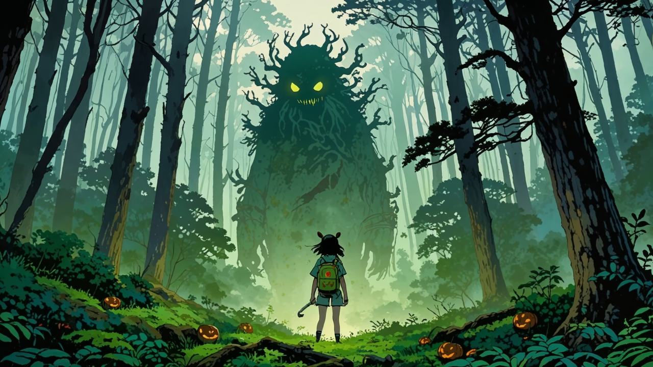 forest spirit wallpaper, enchanted forest, nature spirits, background for desktop wallpaper (horizontal)