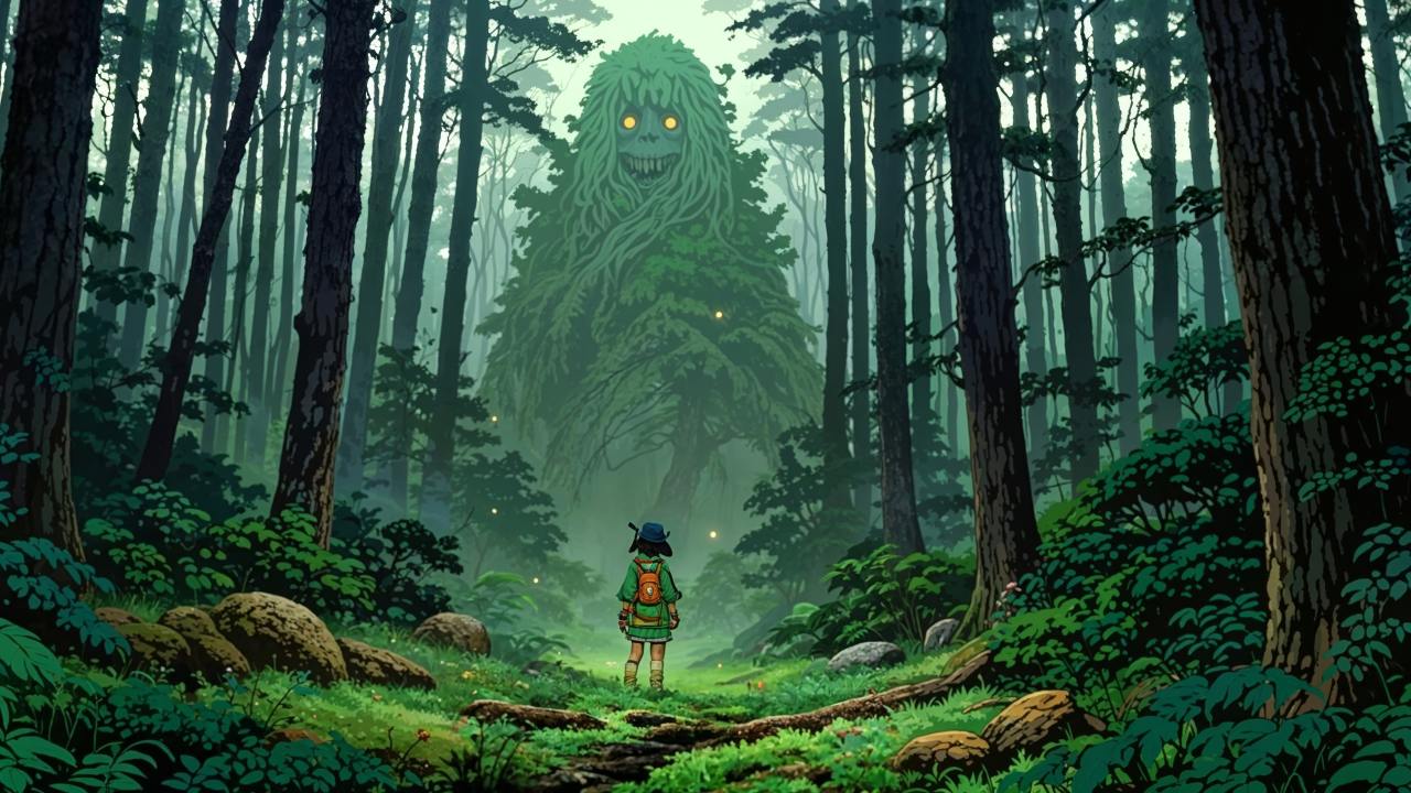 nature spirit wallpaper, enchanted woods, fantasy landscape, background for desktop wallpaper (horizontal)