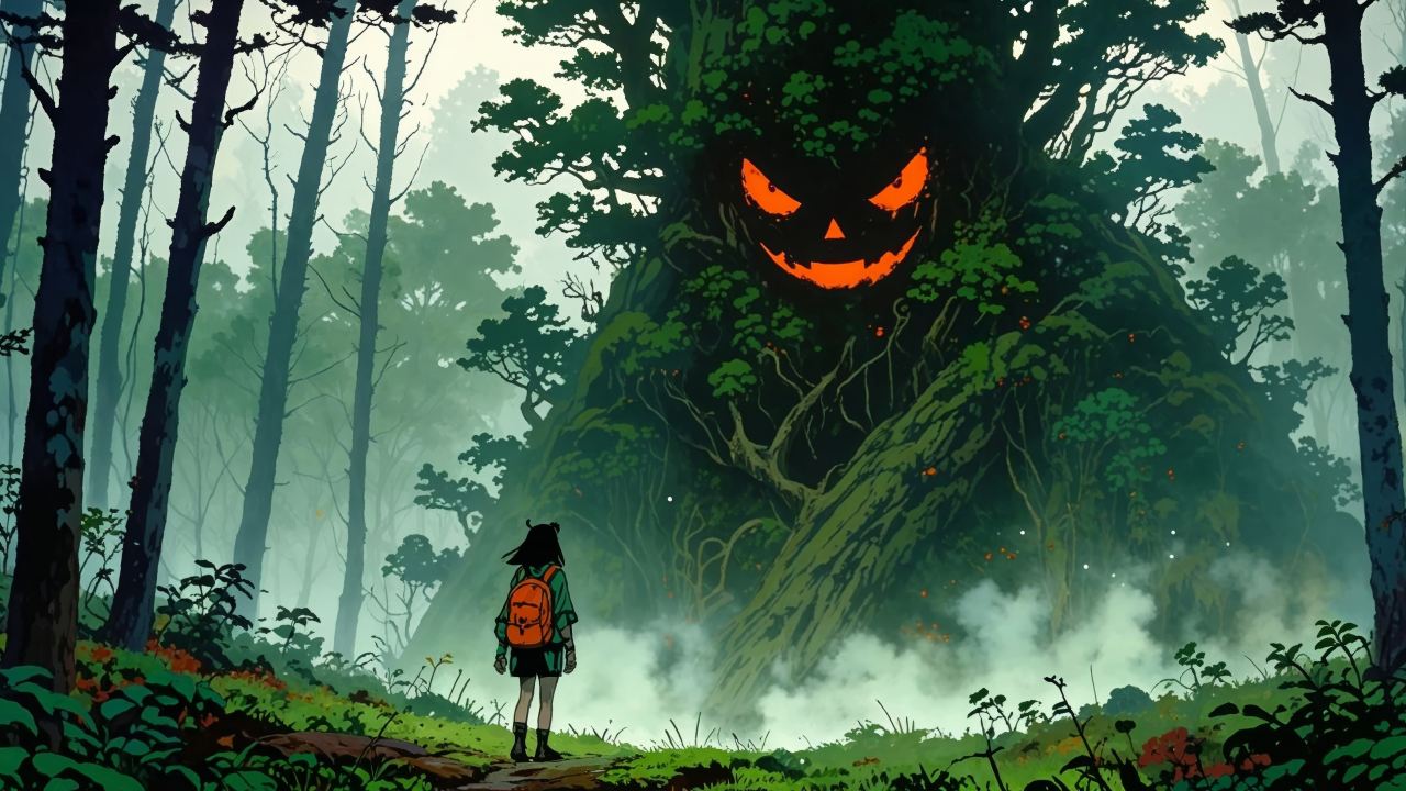 nature spirit wallpaper, enchanted woods, dark forest, background for desktop wallpaper (horizontal)