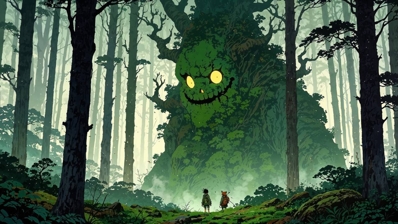 forest spirit wallpaper, magical creatures, enchanted forest, background for desktop wallpaper (horizontal)