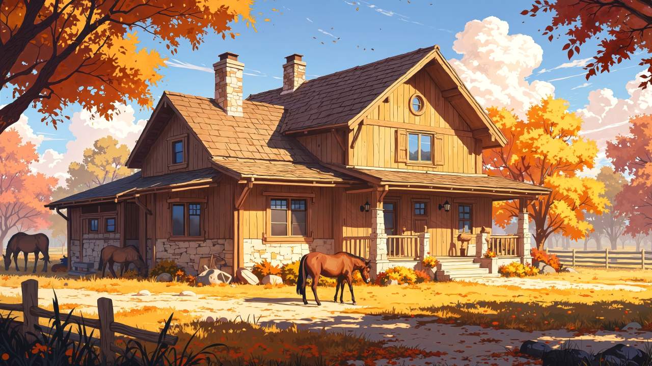 rustic farmhouse wallpaper, porch, vintage charm, background for desktop wallpaper (horizontal)