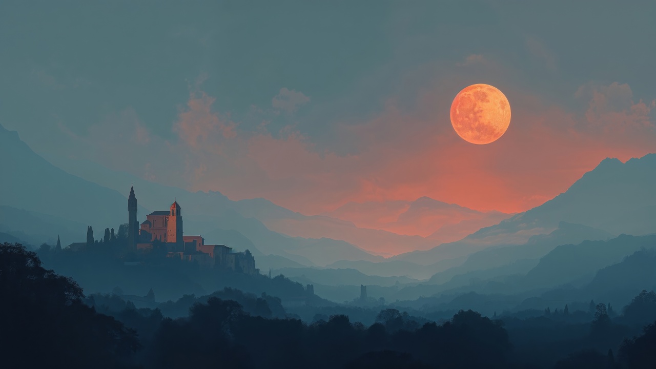 halloween night wallpaper, night colors, haunted places, background for desktop wallpaper (horizontal)