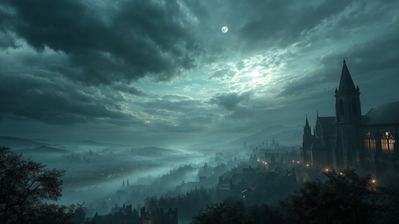 gothic halloween wallpaper, witchcraft, cryptic, background for desktop wallpaper (horizontal)