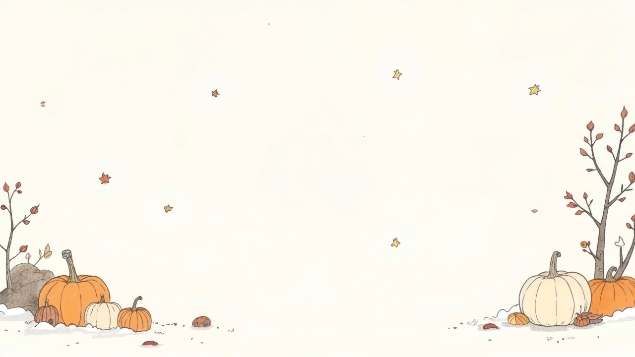 clipart wallpaper, fall decorations, harvest art, background for desktop wallpaper (horizontal)