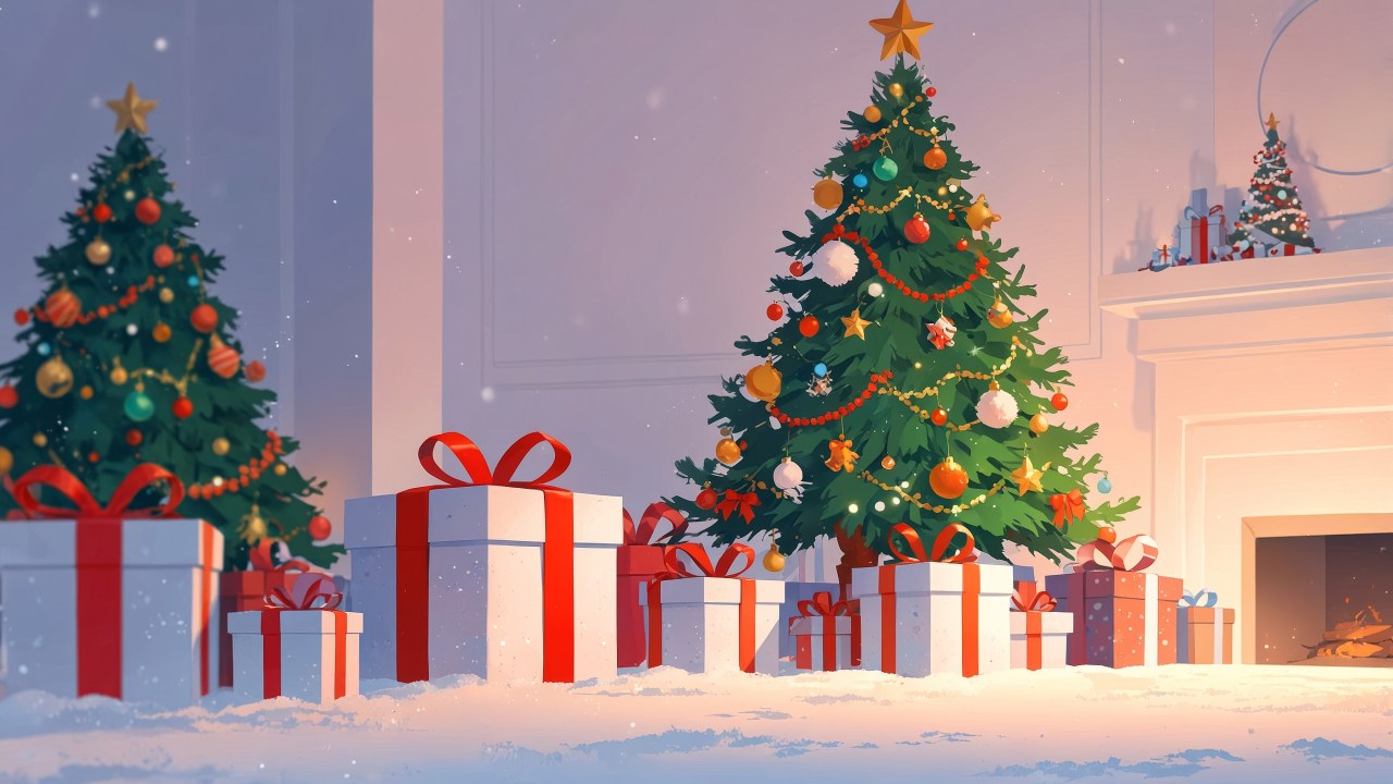 christmas decorations wallpaper, holiday season, christmas spirit, background for desktop wallpaper (horizontal)