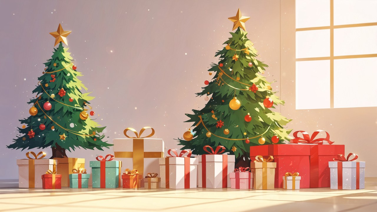 christmas gift wallpaper, xmas gift ideas, gift giving, background for desktop wallpaper (horizontal)