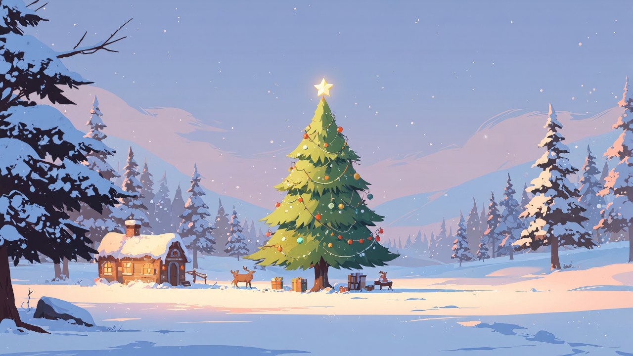 festive lights wallpaper, december holidays, december celebrations, background for desktop wallpaper (horizontal)