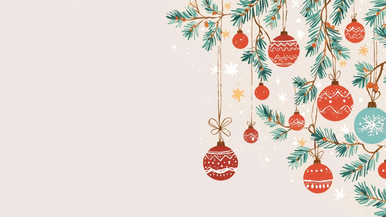 christmas ornaments wallpaper, winter scenes, christmas themes, background for desktop wallpaper (horizontal)