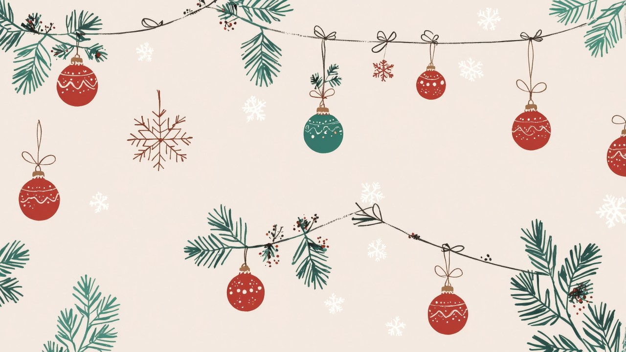 merry and bright wallpaper, festive wallpaper, seasonal wallpaper, background for desktop wallpaper (horizontal)