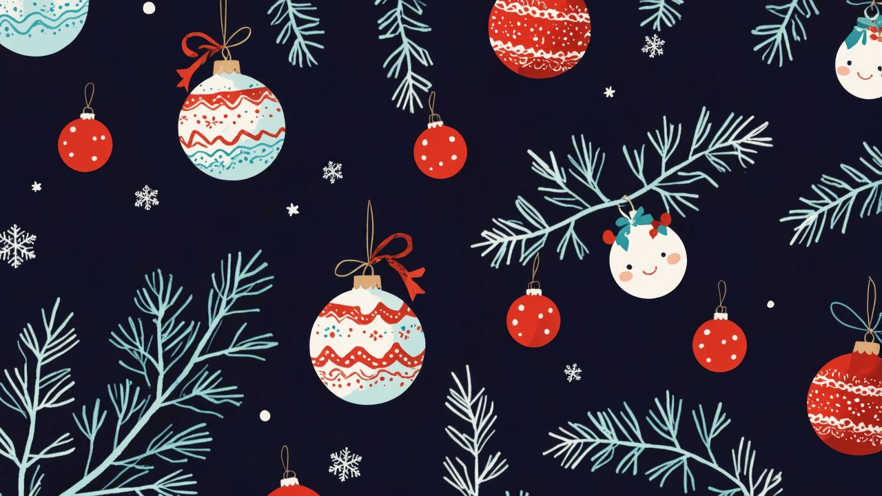 merry and bright wallpaper, festive wallpaper, joyful designs, background for desktop wallpaper (horizontal)