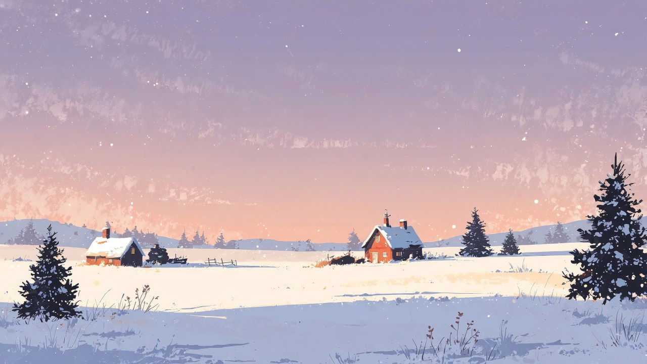 cozy blankets wallpaper, fireside warmth, snow covered trees, background for desktop wallpaper (horizontal)