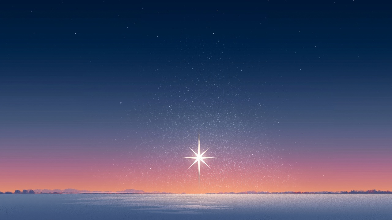 winter night wallpaper, snowy night, celestial beauty, background for desktop wallpaper (horizontal)