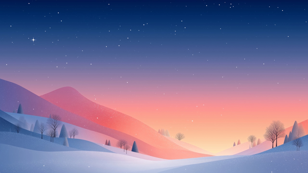 north star wallpaper, twinkling lights, winter holidays, background for desktop wallpaper (horizontal)