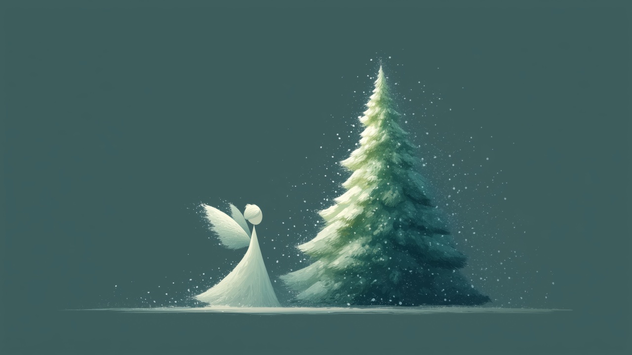 decor wallpaper, christmas angel, winter decorations, background for desktop wallpaper (horizontal)