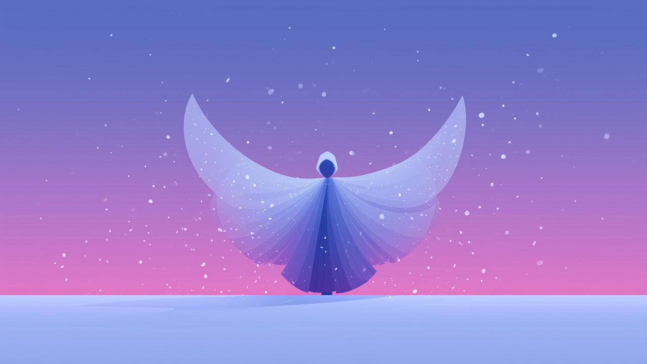 snow angel wallpaper, peaceful nature, winter wallpaper, background for desktop wallpaper (horizontal)